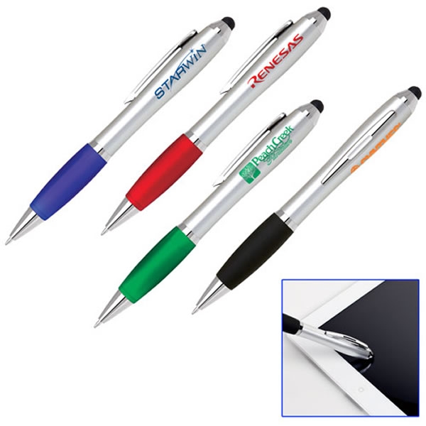 Promotional Soft Touch Stylus Tip Plastic Ballpoint Pen Customized Customized Soft Touch Stylus Tip Plastic Ballpoint Pen