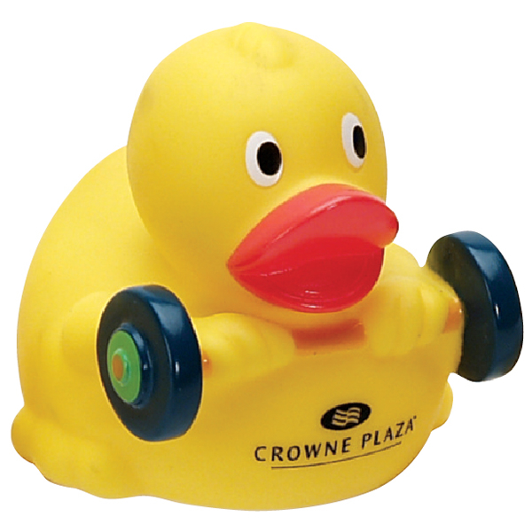 Customized WeightLifting Rubber Duck Promotional WeightLifting