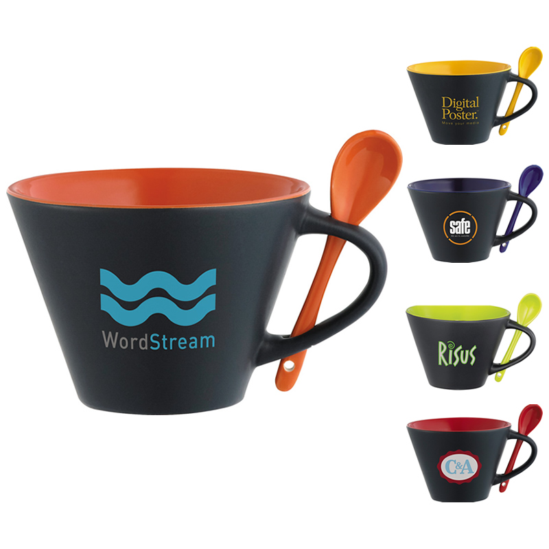 Promotional Rancho 16 oz Mug with Spoon | Customized Rancho 16 oz Mug ...