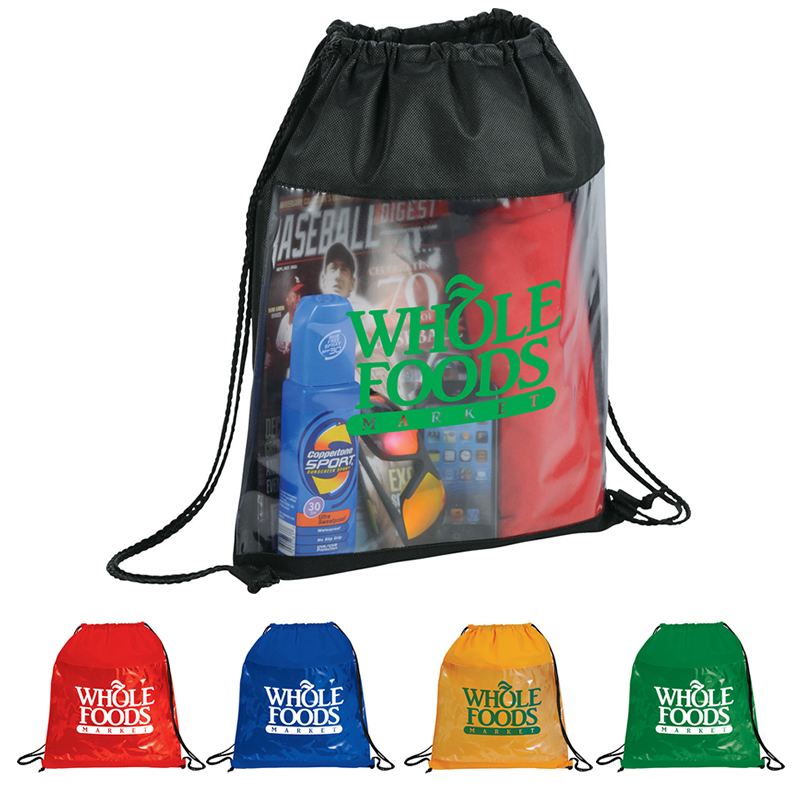 Promotional The Guide Clear Drawstring Cinch Backpack Customized The