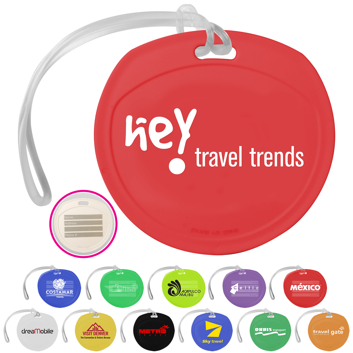 Promotional Traveler Round Luggage Tag Customized Traveler Round