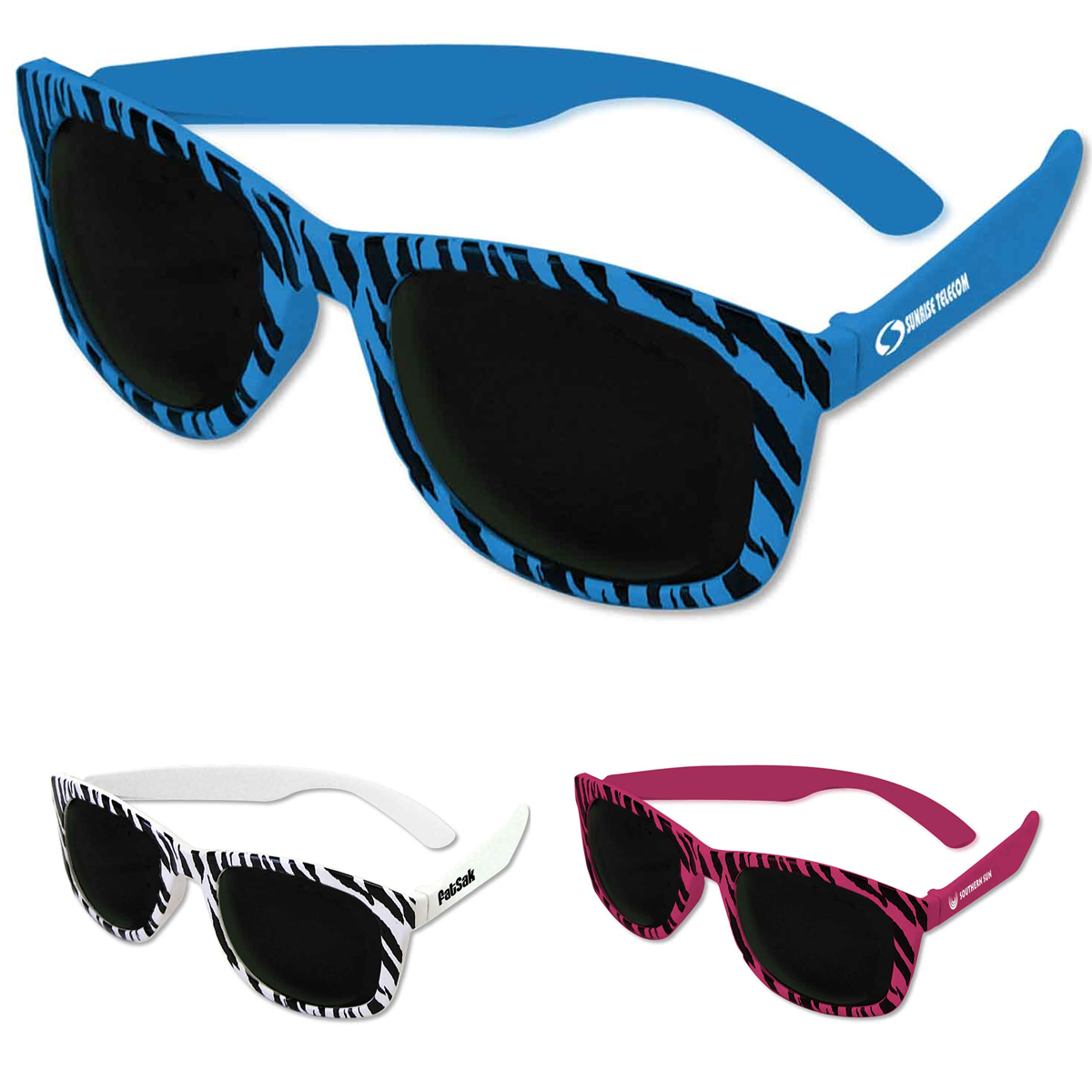 Promotional Chillin' Zebra Sunglasses Customized Chillin' Zebra