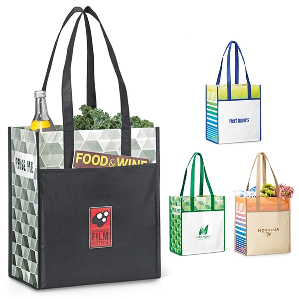Promotional Horizons Laminated Shopper Tote Bag | Customized Horizons ...