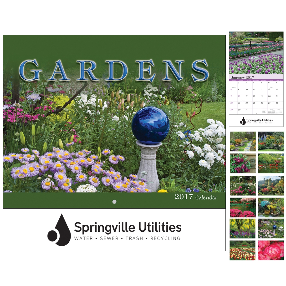 Customized Gardens Wall Calendar Stapled Promotional Gardens Wall