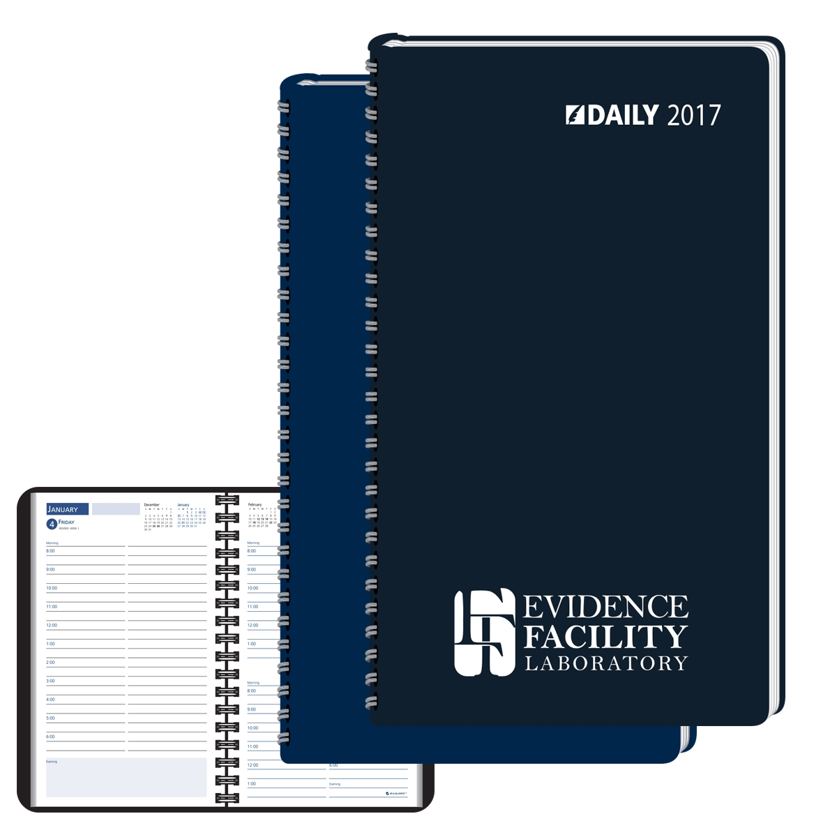 Customized 5x8 ruled wired pocket calendar one day per page
