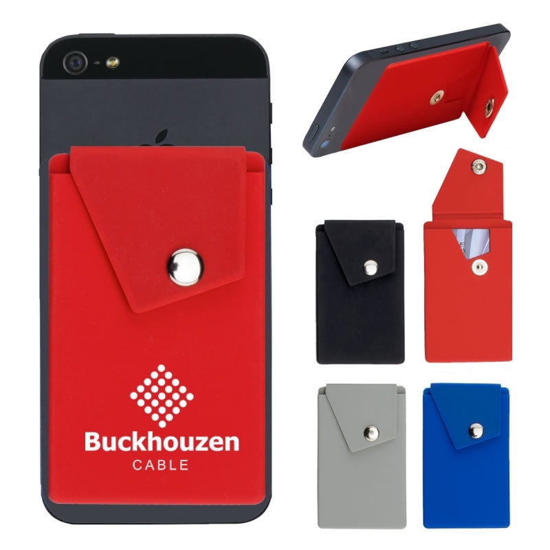 Customized Silicone Phone Pocket Button Stand Promotional Silicone