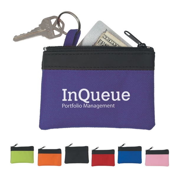 Promotional Pocket Zippered Coin Pouch Customized Pocket Zippered