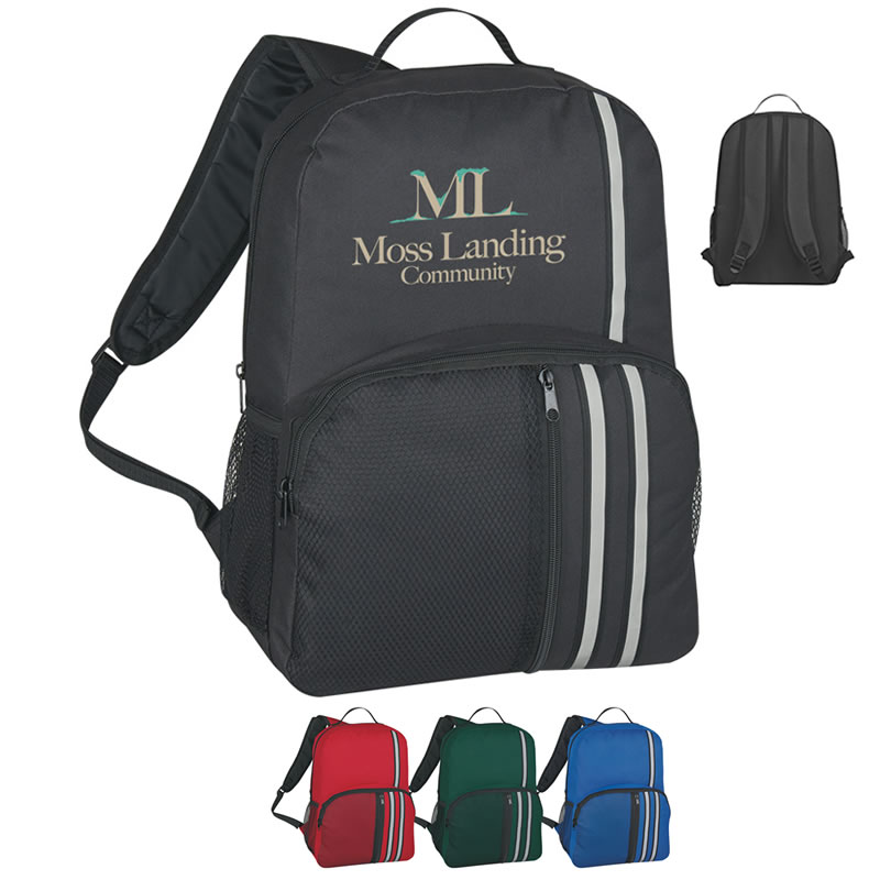 Promotional Backpack With Reflective Stripes | Customized Backpack With ...