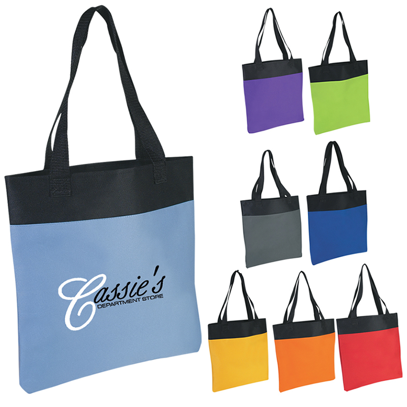 Customized Shopper Two-Tone Tote Bag | Promotional Shopper Two-Tone ...