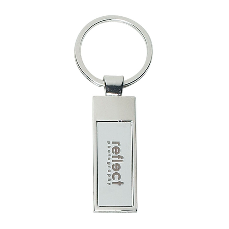 Customized Rectangle Silver Key Chain Promotional Rectangle Silver