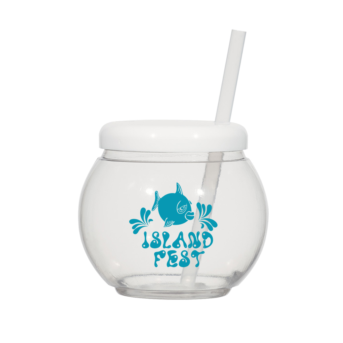 Promotional 46 oz. Fish Bowl Cup With Straw Customized 46 oz. Fish Bowl Cup With Straw