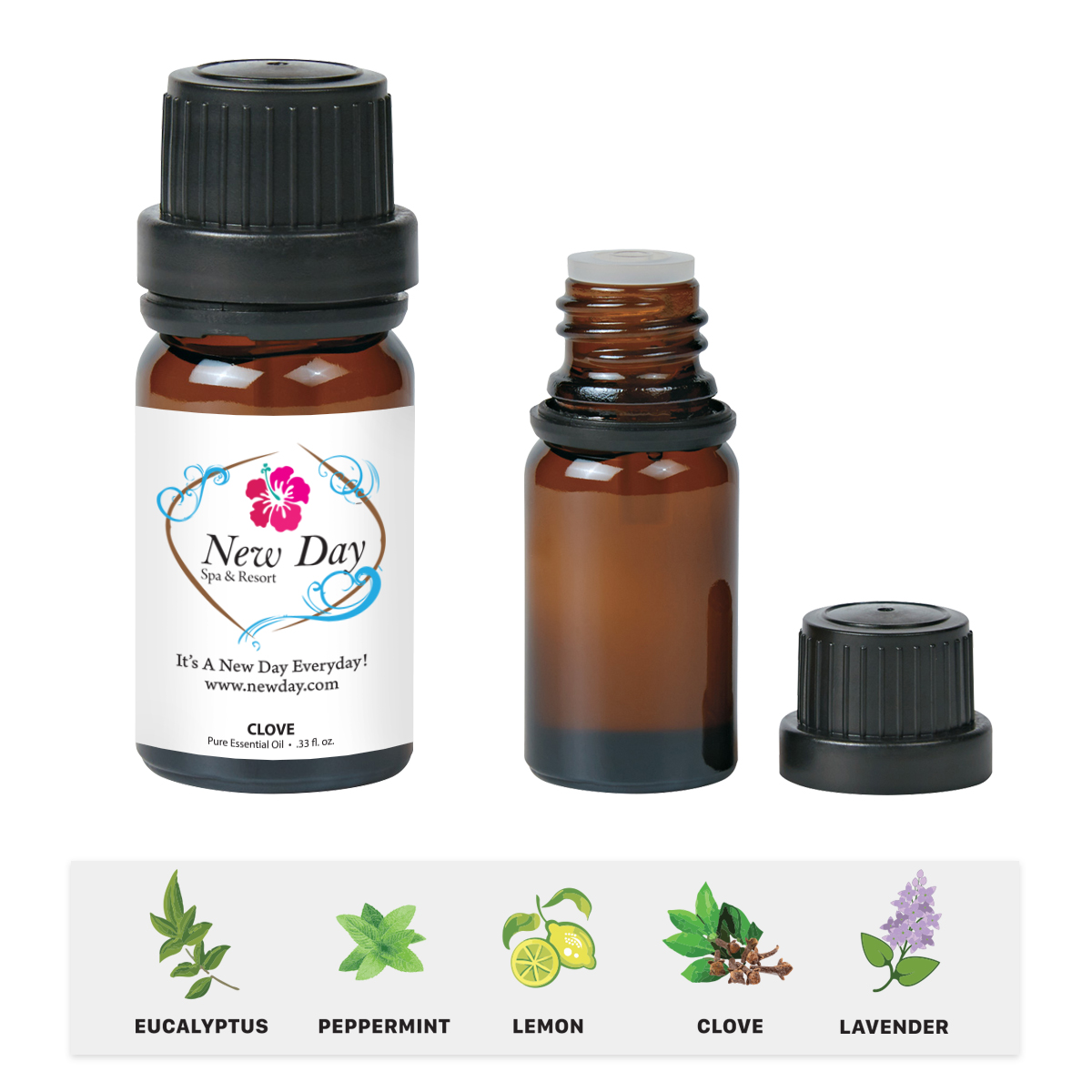 Promotional .33 oz. Pure Scented Essential Oil Customized .33 oz