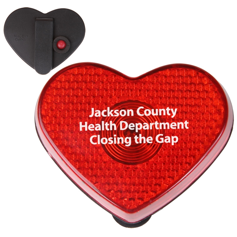 Customized Heart Blinking Safety Light Promotional Heart Blinking