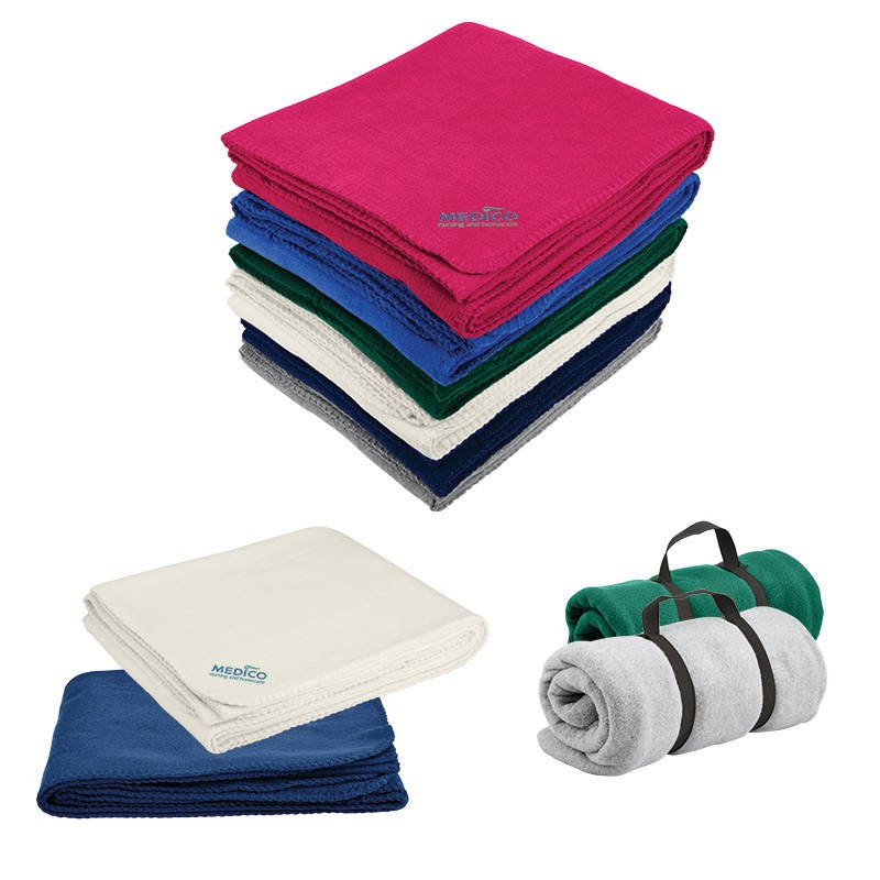 Promotional Econo 50"x60" Fleece Blanket Customized Econo 50"x60