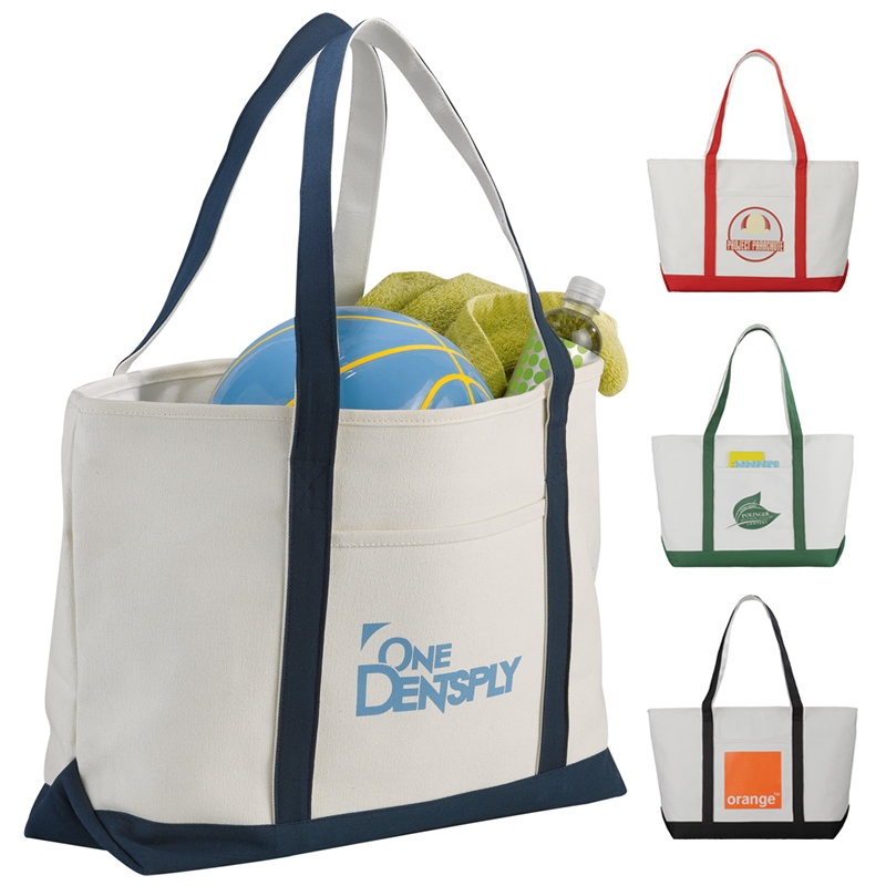 Customized Classic Cotton Zippered Boat Tote | Promotional Classic ...