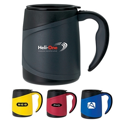 Microwavable Travel Coffee Mug Drinker Promotioinal Sovrano Olimpio 15 Oz Microwavable Travel Mug Black