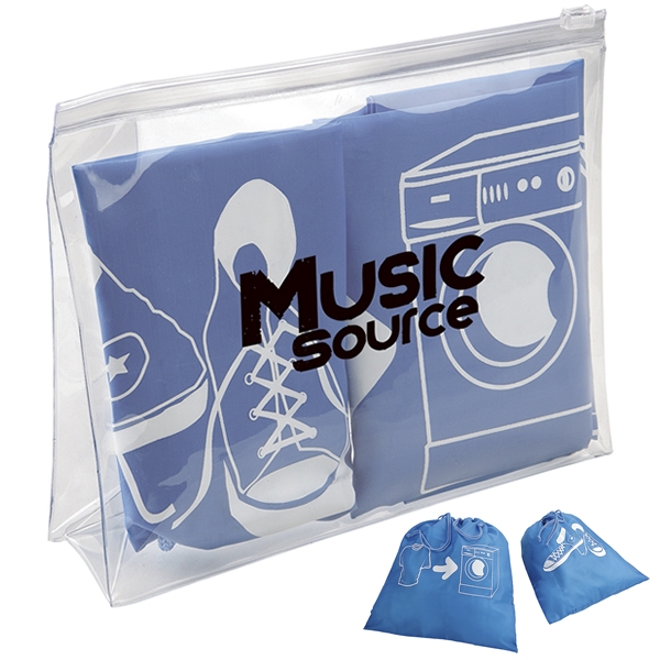 Promotional Shoe and Laundry Travel Bag Set Customized Shoe and