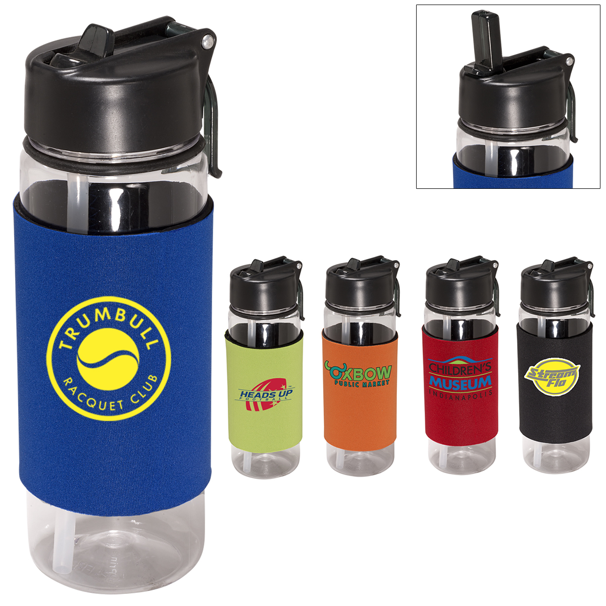 Promotional Voyager Tritan 22 Oz. Bottle With Neoprene Sleeve 