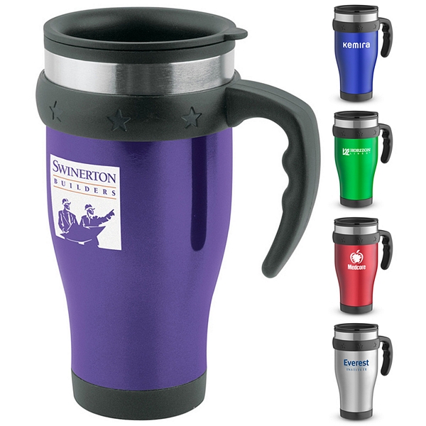 Customized 16 oz Easy Grip Stainless Travel Mug Promotional 16 oz